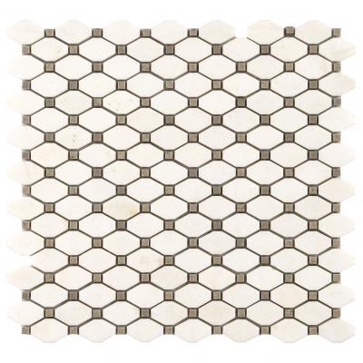 Natural THASSOS-BARDIGLIO marble stone mosaic octag shape mosaic tiles for wall decoration
