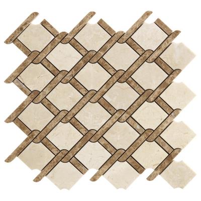 Lower Price Basket Weave Design CREAMMARIF Mosaic Tiles White Marble Hexagon Mosaic Tiles
