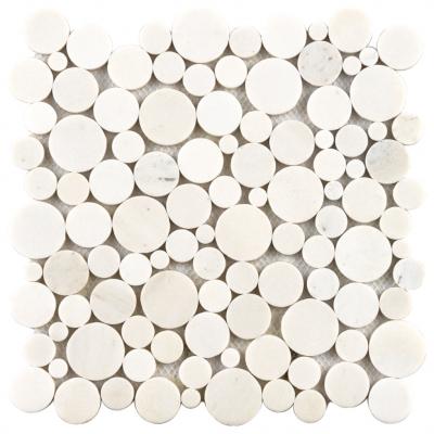 Calacatta marble bubble round paramount swimming pool mosaic tile

