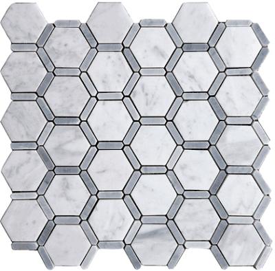 Carrara Hexagon Stone Mosaic Tiles