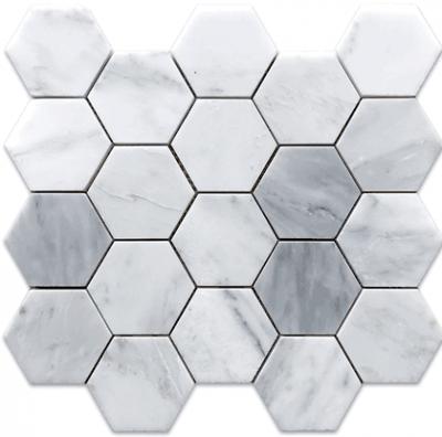 Carrara Hexagon Stone Mosaic Tiles