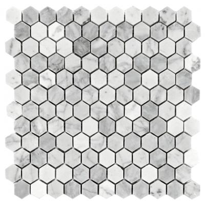 Carrara Hexagon Stone Mosaic Tiles