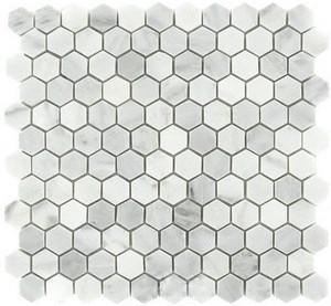 Carrara Hexagon Stone Mosaic Tiles