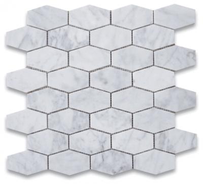 Carrara Hexagon Stone Mosaic Tiles