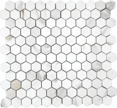 Carrara Hexagon Stone Mosaic Tiles