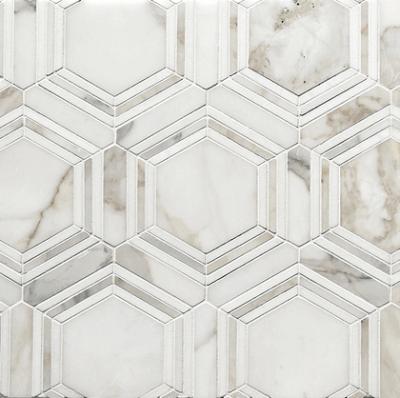 Carrara Hexagon Stone Mosaic Tiles