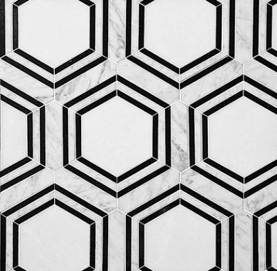 Carrara Hexagon Stone Mosaic Tiles