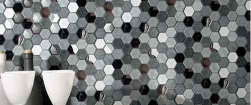 Carreau de mosaïque en verre hexagonal Route de la soie
